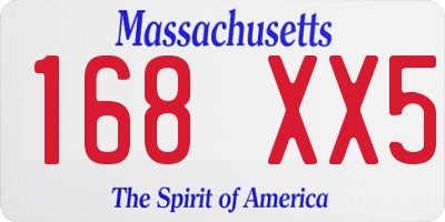 MA license plate 168XX5