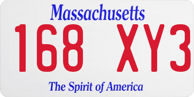 MA license plate 168XY3