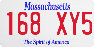 MA license plate 168XY5