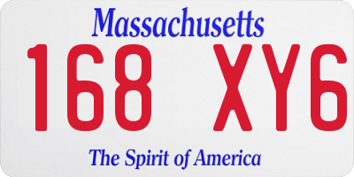 MA license plate 168XY6