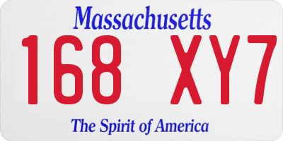 MA license plate 168XY7