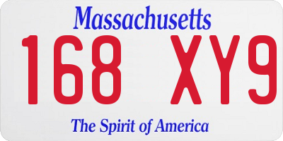 MA license plate 168XY9