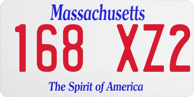 MA license plate 168XZ2