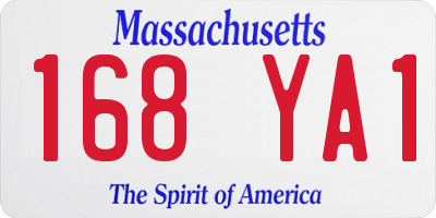 MA license plate 168YA1