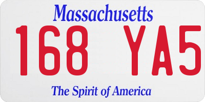 MA license plate 168YA5