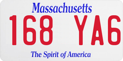 MA license plate 168YA6