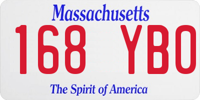 MA license plate 168YB0