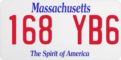 MA license plate 168YB6
