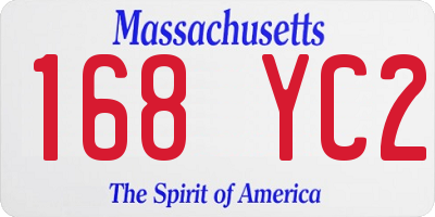 MA license plate 168YC2