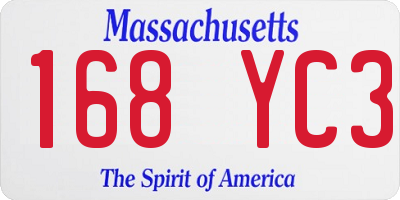MA license plate 168YC3