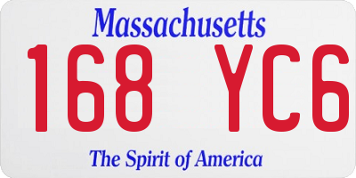 MA license plate 168YC6