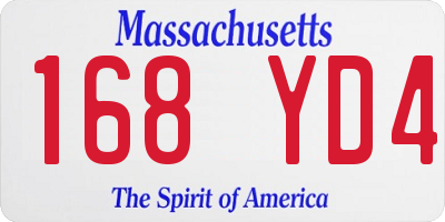 MA license plate 168YD4
