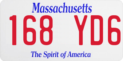 MA license plate 168YD6