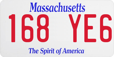 MA license plate 168YE6