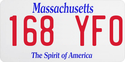 MA license plate 168YF0