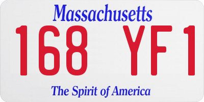 MA license plate 168YF1