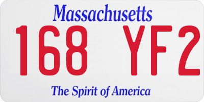 MA license plate 168YF2