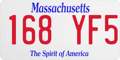 MA license plate 168YF5