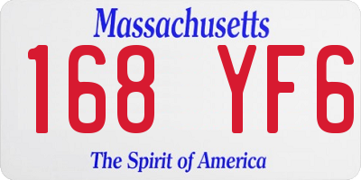 MA license plate 168YF6