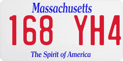 MA license plate 168YH4