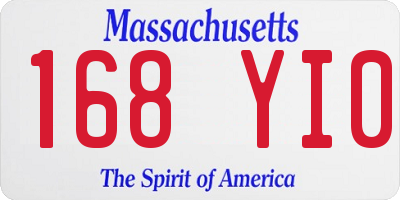 MA license plate 168YI0