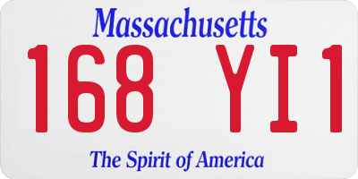 MA license plate 168YI1