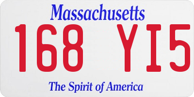 MA license plate 168YI5