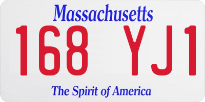 MA license plate 168YJ1