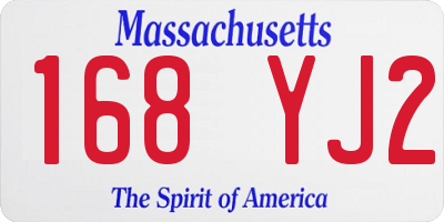 MA license plate 168YJ2