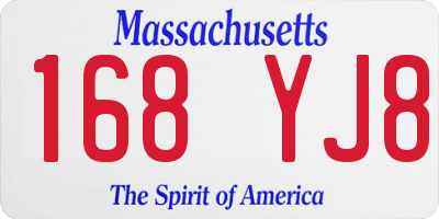 MA license plate 168YJ8