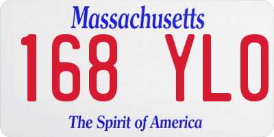MA license plate 168YL0