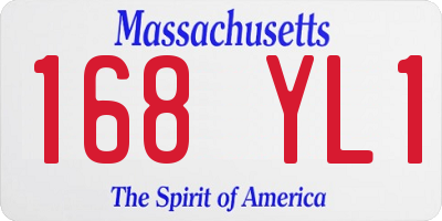 MA license plate 168YL1