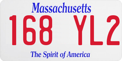 MA license plate 168YL2