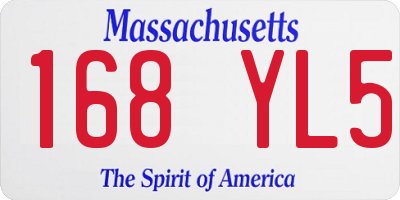 MA license plate 168YL5