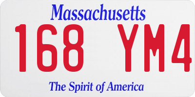 MA license plate 168YM4