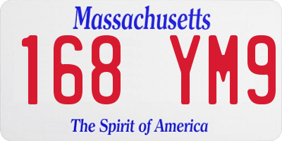 MA license plate 168YM9