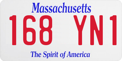 MA license plate 168YN1
