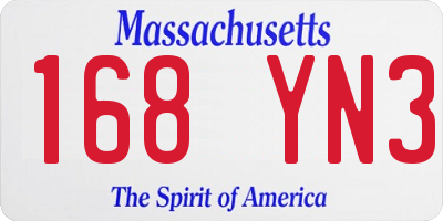 MA license plate 168YN3