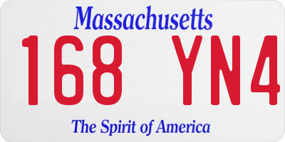 MA license plate 168YN4