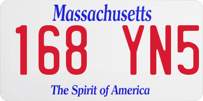 MA license plate 168YN5