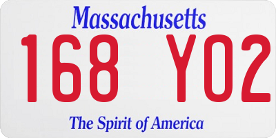 MA license plate 168YO2