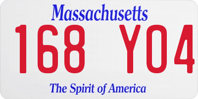 MA license plate 168YO4