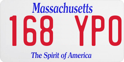 MA license plate 168YP0