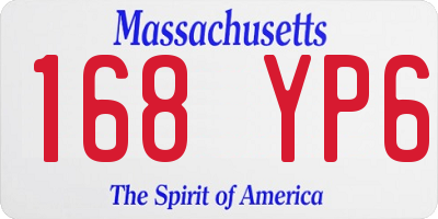 MA license plate 168YP6