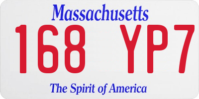 MA license plate 168YP7