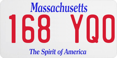 MA license plate 168YQ0