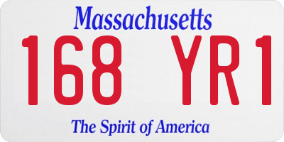 MA license plate 168YR1
