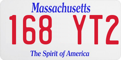 MA license plate 168YT2