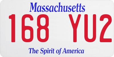 MA license plate 168YU2