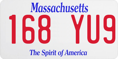 MA license plate 168YU9